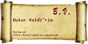 Butor Valéria névjegykártya